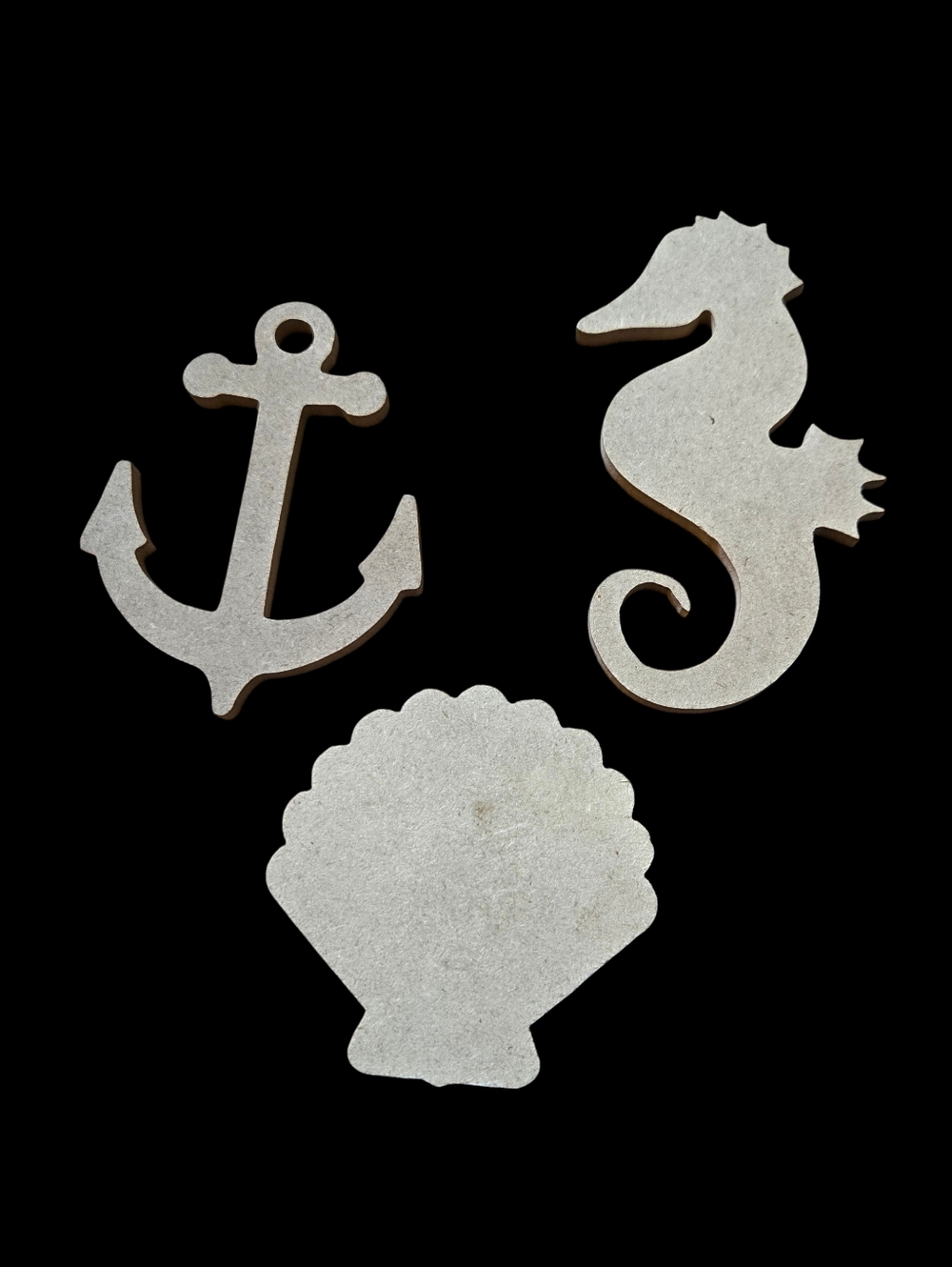 "5/$25" Lot Of 3 Nautical Ocean Themed Wood Cutouts For Crafts
